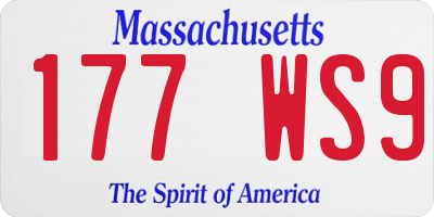 MA license plate 177WS9