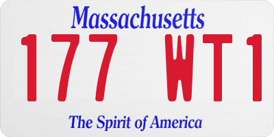 MA license plate 177WT1