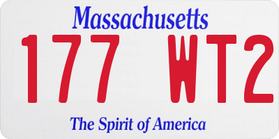 MA license plate 177WT2