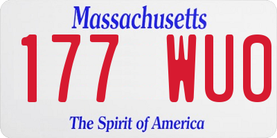 MA license plate 177WU0