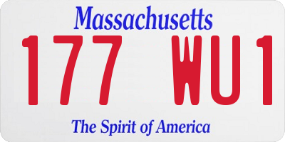MA license plate 177WU1