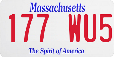 MA license plate 177WU5