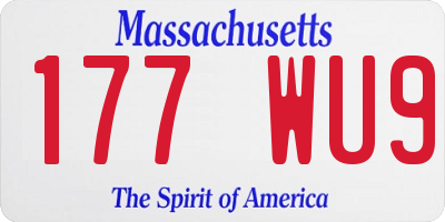 MA license plate 177WU9