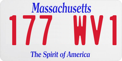 MA license plate 177WV1