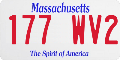 MA license plate 177WV2