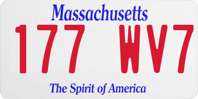 MA license plate 177WV7