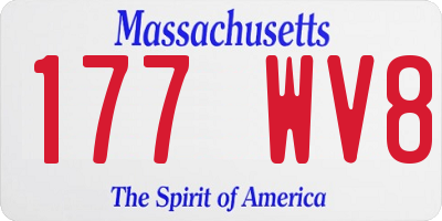 MA license plate 177WV8