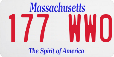 MA license plate 177WW0