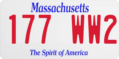 MA license plate 177WW2