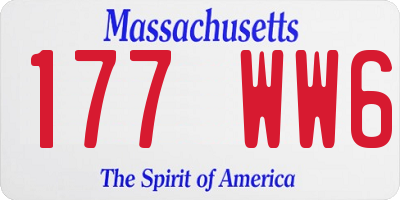 MA license plate 177WW6