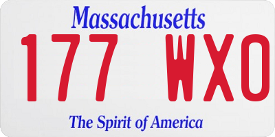 MA license plate 177WX0