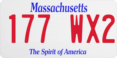 MA license plate 177WX2