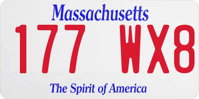 MA license plate 177WX8