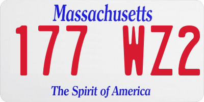 MA license plate 177WZ2