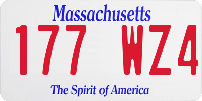 MA license plate 177WZ4