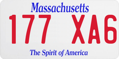 MA license plate 177XA6