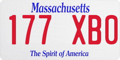 MA license plate 177XB0