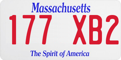 MA license plate 177XB2