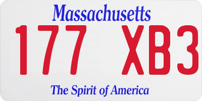 MA license plate 177XB3