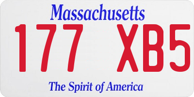 MA license plate 177XB5