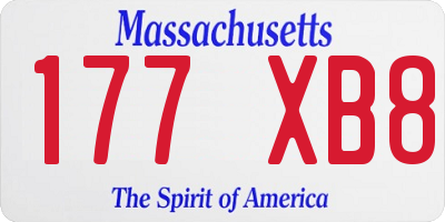 MA license plate 177XB8