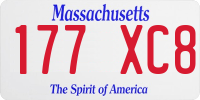 MA license plate 177XC8