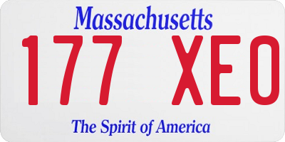MA license plate 177XE0