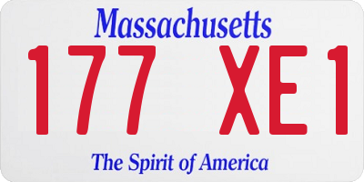 MA license plate 177XE1