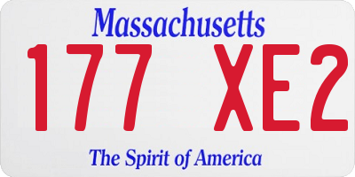 MA license plate 177XE2