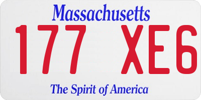 MA license plate 177XE6
