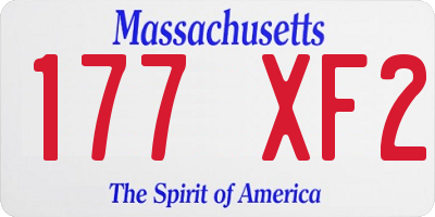 MA license plate 177XF2