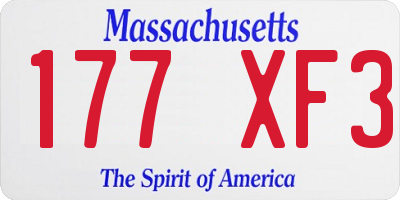 MA license plate 177XF3