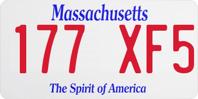 MA license plate 177XF5