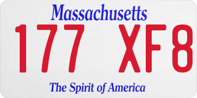 MA license plate 177XF8