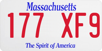 MA license plate 177XF9