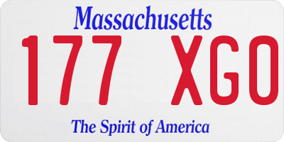 MA license plate 177XG0