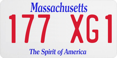 MA license plate 177XG1