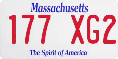 MA license plate 177XG2