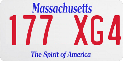 MA license plate 177XG4