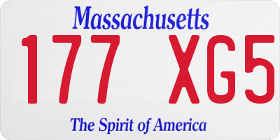 MA license plate 177XG5