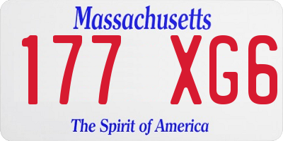 MA license plate 177XG6