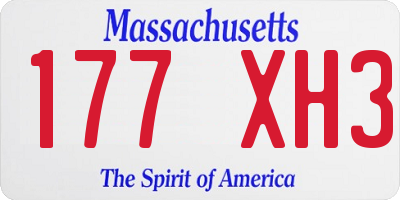 MA license plate 177XH3