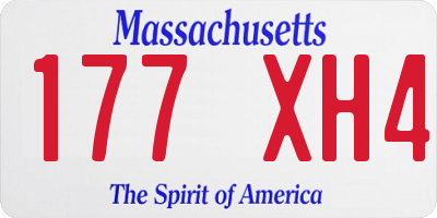 MA license plate 177XH4