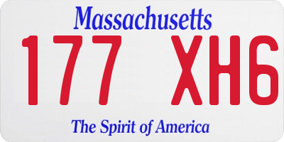 MA license plate 177XH6