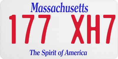 MA license plate 177XH7