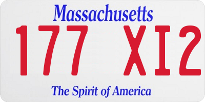 MA license plate 177XI2
