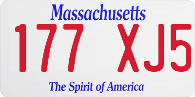 MA license plate 177XJ5