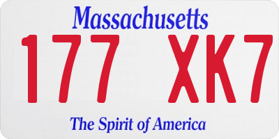 MA license plate 177XK7
