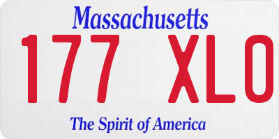 MA license plate 177XL0