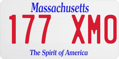 MA license plate 177XM0